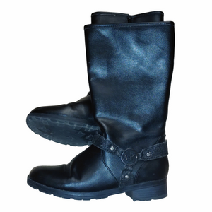 Michael Kors Custard Size 4 Big Kid Black Leather Zip Up Boots